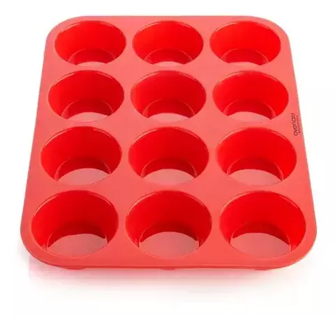 Molde para Muffins y Cupcakes x12 Cavidades de Silicona Antiadherente Apto Horno
