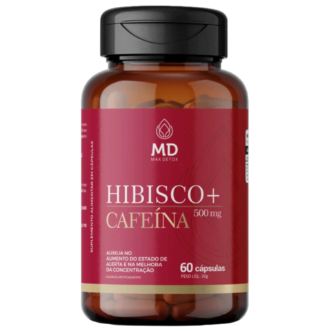 Hibisco Com Cafeína Termogenico 500mg 60 Cápsulas Max Detox