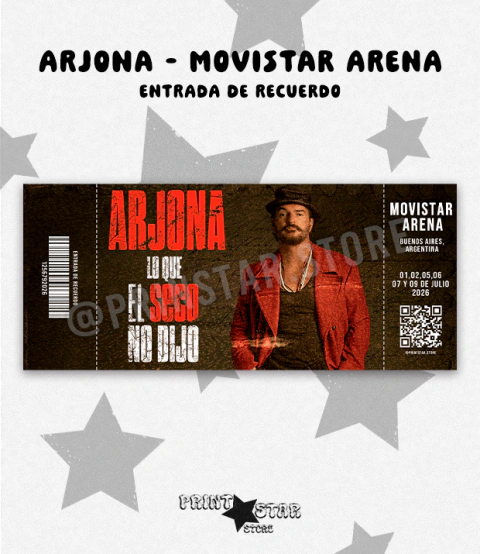 Entrada de Recuerdo Arjona Movistar Arena Julio 2026