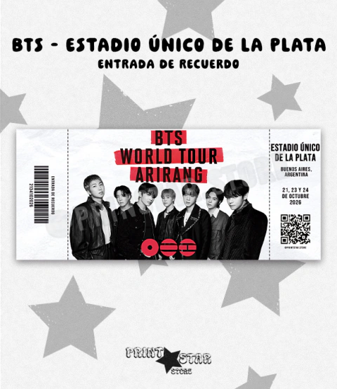 Entrada de Recuerdo BTS Estadio Único de la Plata 2026