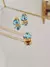 Conjunto Ponto De Luz Coração Azul - Banho de Ouro 18k - comprar online