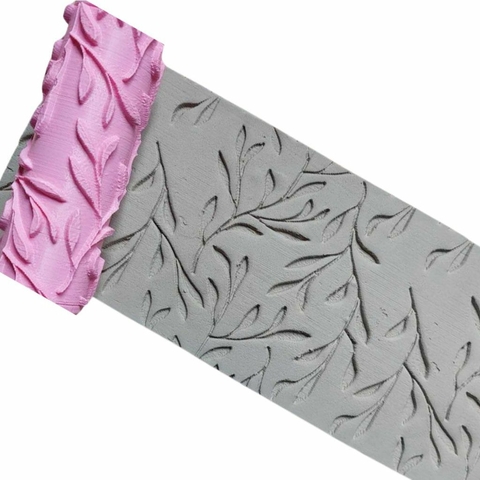 Rolo de Textura para Biscoito Pasta Americana e Argila Folhas Delicadas RL11018