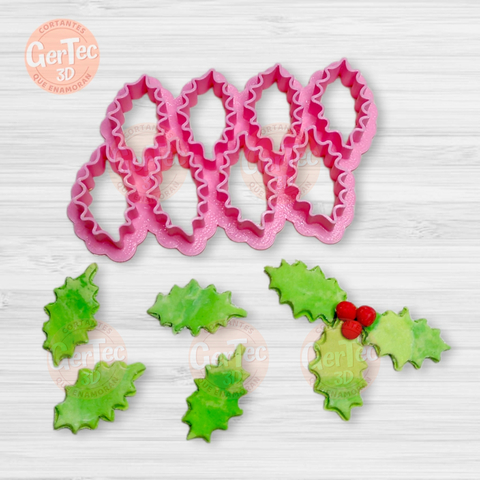 Cortador de Biscoito Pasta Americana Biscuit em Régua Folhas CT11163