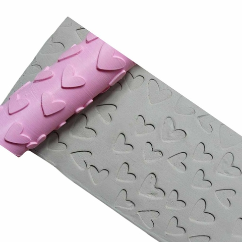 Rolo de Textura para Biscoito Pasta Americana e Argila Corações RL10011