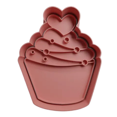 Kit Cortador de Biscoito Pasta Americana Biscuit Cupcake com Coração 2 Ct12250
