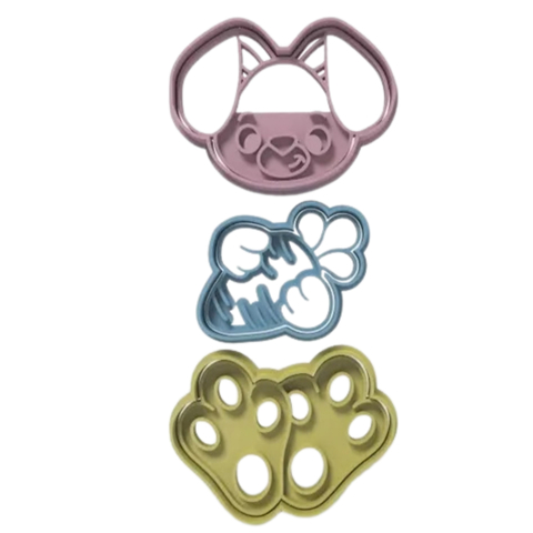 Kit Com 3 Cortadores de Biscoito Pasta Americana Biscuit Páscoa Coelho 3 Partes CT12066