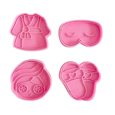 Kit com 4 Cortadores de Biscoito Pasta Americana Biscuit Dia das Mães Spa CT12288