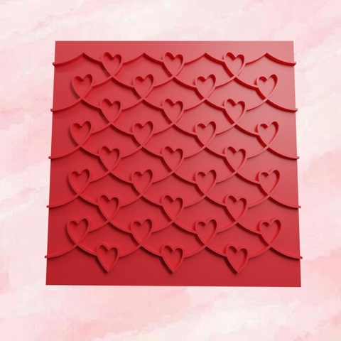 Marcador de Textura para Confeitaria e Artesanato Corações MT10221