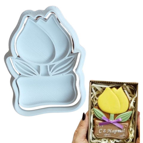 Kit Cortador de Biscoito Pasta Americana Biscuit Tulipa no Pote 2 CT12287