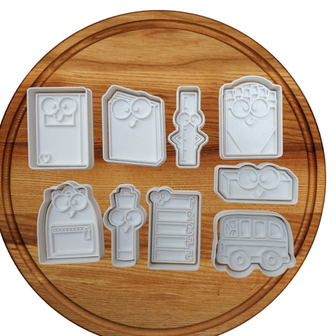 Kit Cortador de Biscoito Pasta Americana Biscuit Dia dos Professores Carinhas 2 CT12321