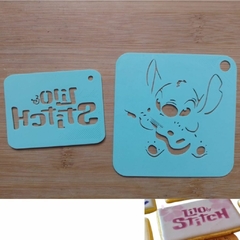 Kit com 2 Stencil para Confeitaria e Artesanato Lilo e Stitch CT11680
