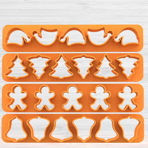 Kit com 4 Cortadores em Régua para Biscoito Pasta Americana Biscuit Natal CT11164