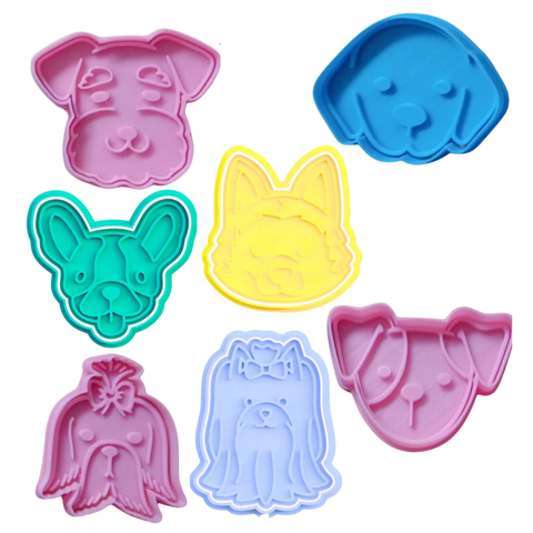 Kit com 7 Cortadores de Biscoito Pasta Americana Biscuit Pet Dog Mescla CT12300T