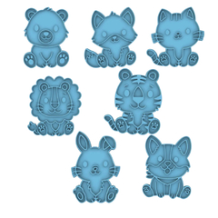 Kit com 7 Cortadores para Biscoito Pasta Americana Biscuit Animais Fofinhos CT12262 - comprar online