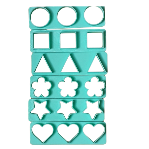 Kit com 6 Réguas para Biscoito Pasta Americana Biscuit Formas Básicas Clássicas CT12057