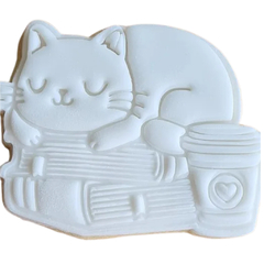 Kit Cortador de Biscoito Pasta Americana Biscuit Gatinho nos Livros com Coração CT12251 na internet