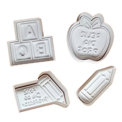 Kit Cortador de Biscoito Pasta Americana Biscuit Dia dos Professores Feliz Dia CT12294