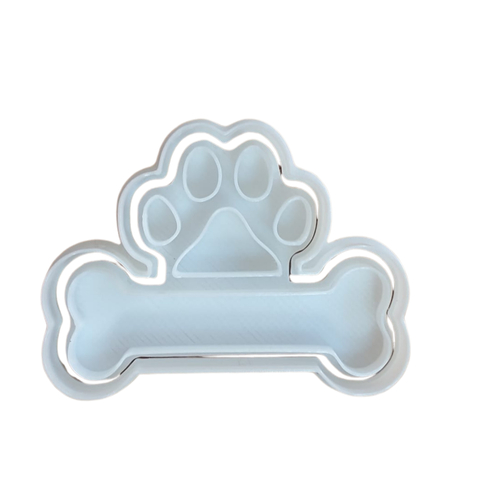 Kit Cortador de Biscoito Pasta Americana Biscuit Patinha com Ossinho Fofo CT12206