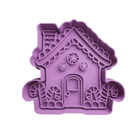 Kit Cortador de Biscoito Pasta Americana Biscuit Casa de Natal com Doces CT12245