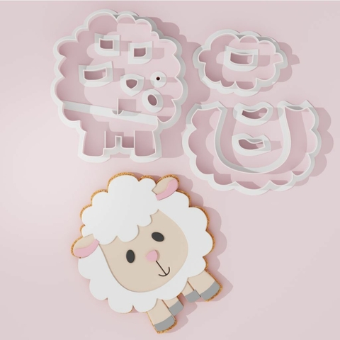 Kit Cortador Modulado para Pasta Americana Ovelha Fofinha 8 cm CT11545