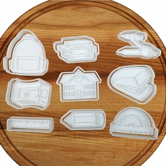 Kit Cortador de Biscoito Pasta Americana Biscuit Dia dos Professores 4 CT12246