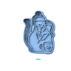 Kit Cortador de Biscoito Pasta Americana Biscuit Xicaras e Bules com Corações CT12275