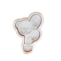 Kit Cortador de Biscoito Pasta Americana Biscuit Chá de Bebê Ursinho Texturizado CT12286 - JLK3D