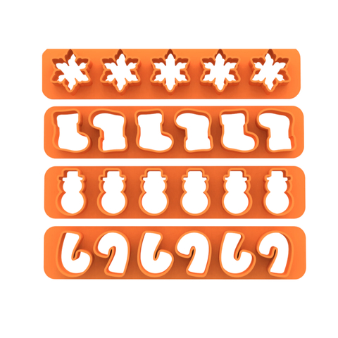 Kit com 4 Cortadores em Régua para Biscoito Pasta Americana Biscuit Natal 2 CT11901