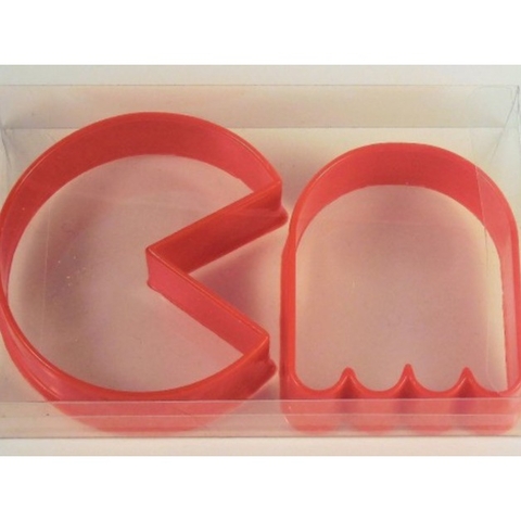 Kit 2 Cortadores de Biscoito Pasta Americana Pacman + Fantasma CT10211