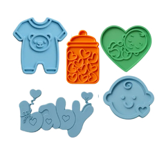 Kit Cortador de Biscoito Pasta Americana Biscuit Chá de bebe Bebê do meu coração CT12238