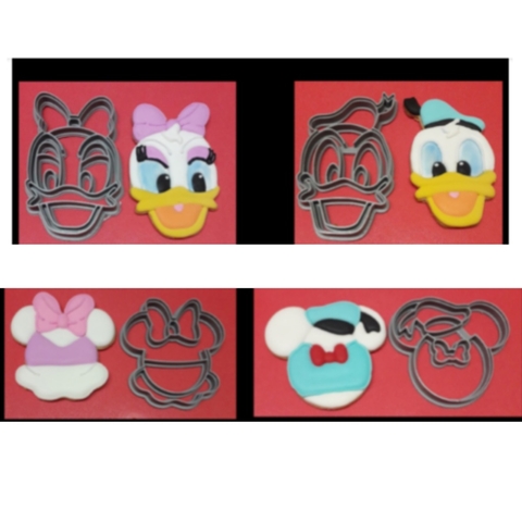 Kit 4 Cortadores de Biscoito Pato Donald e Daizy CT10500