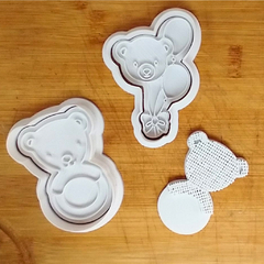 Kit Cortador de Biscoito Pasta Americana Biscuit Chá de Bebê Ursinho Texturizado CT12286 - comprar online