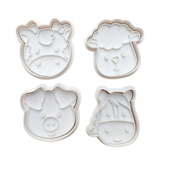 Kit com 4 Cortadores de Biscoito Pasta Americana Biscuit Fazendinha 4 CT12235 - comprar online