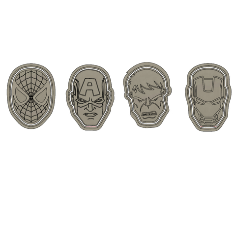 Kit Cortador de Biscoito Pasta Americana Biscuit Máscara Vingadores CT12234