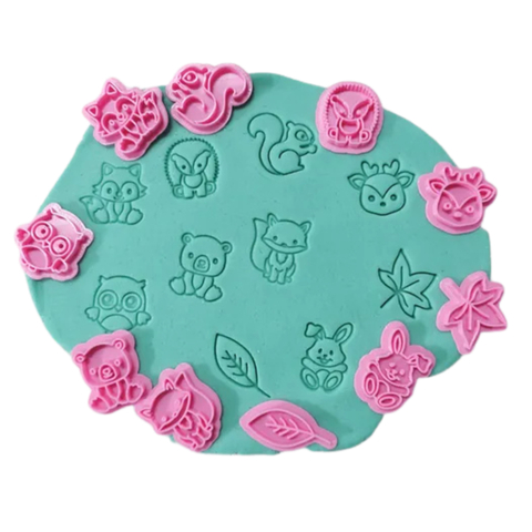 Kit 10 Carimbos para Biscoito Pasta Americana Biscuit Animais da Floresta CT12244