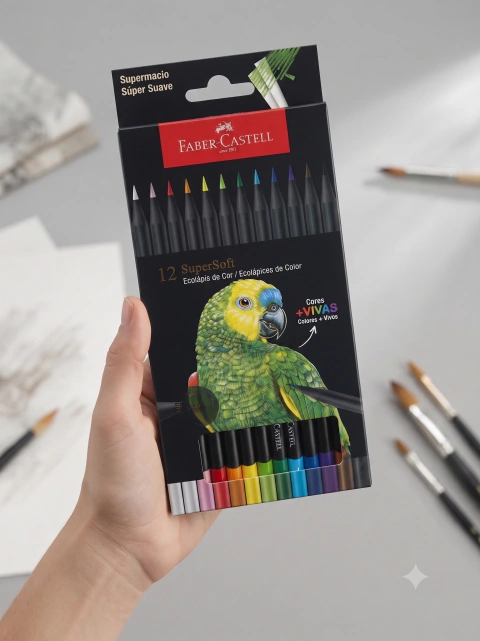 Set de Lápices de Colores Faber-Castell SuperSoft – 12 Unidades