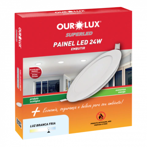 PAINEL LED EMBUTIR 24W BIV 6500K REDONDO