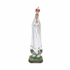 RESINA - NOSSA SENHORA DE FÁTIMA - COM COROA DE RESINA - 40CM