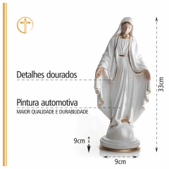 RESINA - NOSSA SENHORA DAS GRAÇAS CLÁSSICA PEROLIZADA - 30CM - comprar online