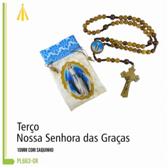 TERÇO 10MM C SAQUINHO -NS DAS GRAÇAS - PL663-GR