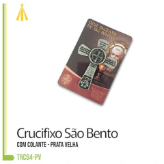 CRUCIFIXO DE SÃO BENTO C COLANTE PRATA VELHA - TRC64-PV