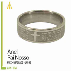 ANEL INOX PAI NOSSO QUADRADO LARGO S-184 - ANS-184