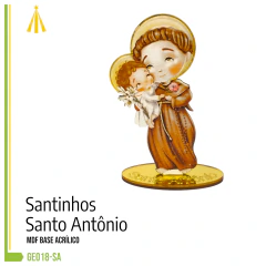 SANTINHOS MDF 12CM BASE ACRILICA -SANTO ANTONIO - GE018-SA