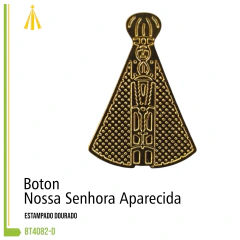 BOTON NS APARECIDA ESTAMPADO DOURADO - BT4082-D