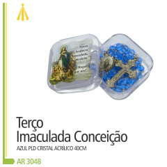 TERÇO ACRILICO IMACULADA CONCEIÇÃO NA CAIXINHA - AR3048