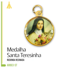 MEDALHA REDONDA RESINADA - SANTA TEREZINHA - AR863-ST