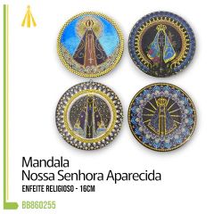 MANDALA - ENFEITE RELIGIOSO NS APARECIDA 16CM - BB860255