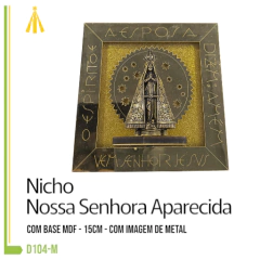 NICHO COM BASE MDF - 15 X 15 CM IMAGEM METAL