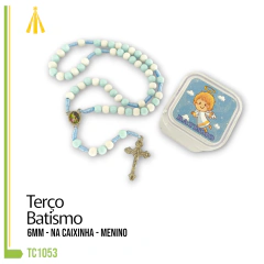 TERÇO BATISMO 6MM NA CX MENINO - TC1053