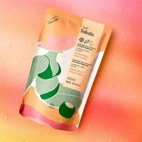 Refil Creme Hidratante Manga Rosa Água Coco Tododia Natura 400ml - comprar online